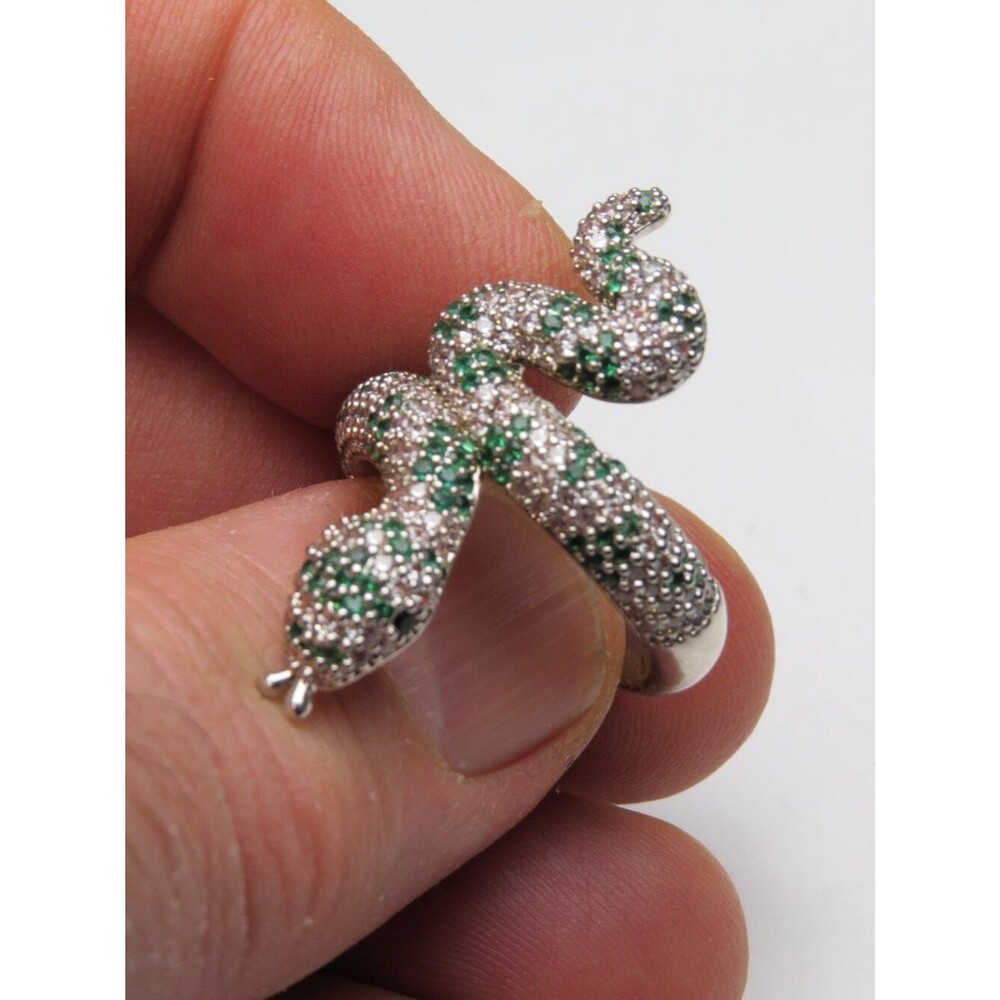 14k Diamond-emerald snake Ring
